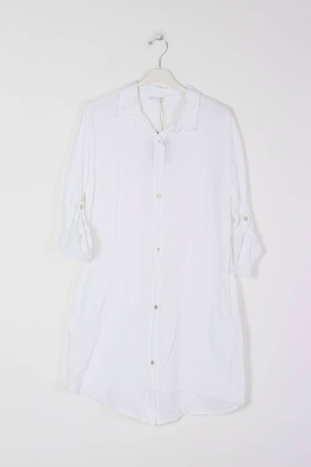 Short Dresses in 100% Linen REF. 197: Duck Blue / Unique