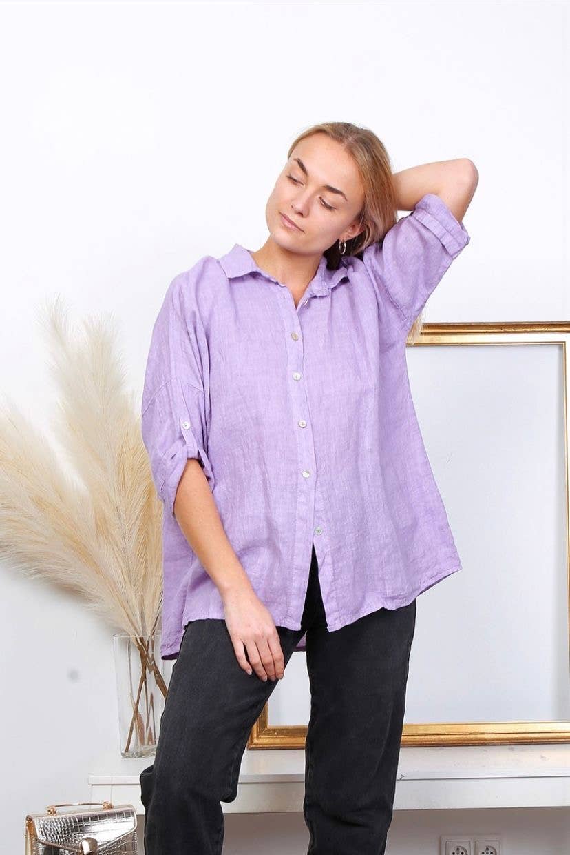 100% linen shirts REF. 20090: Khaki / Unique