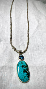 Silver torquoise pendant
