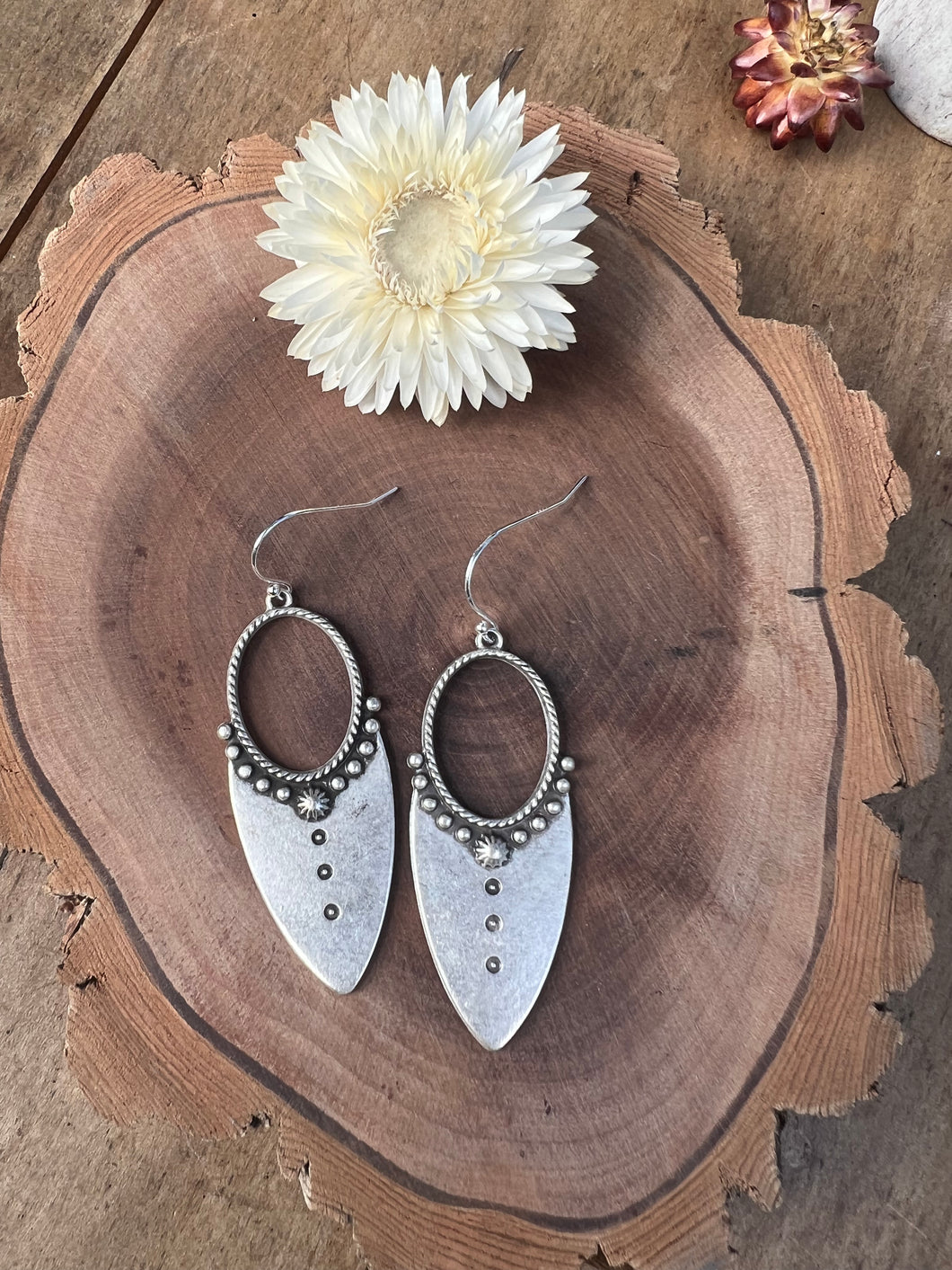 Turkish silver boho style earrings