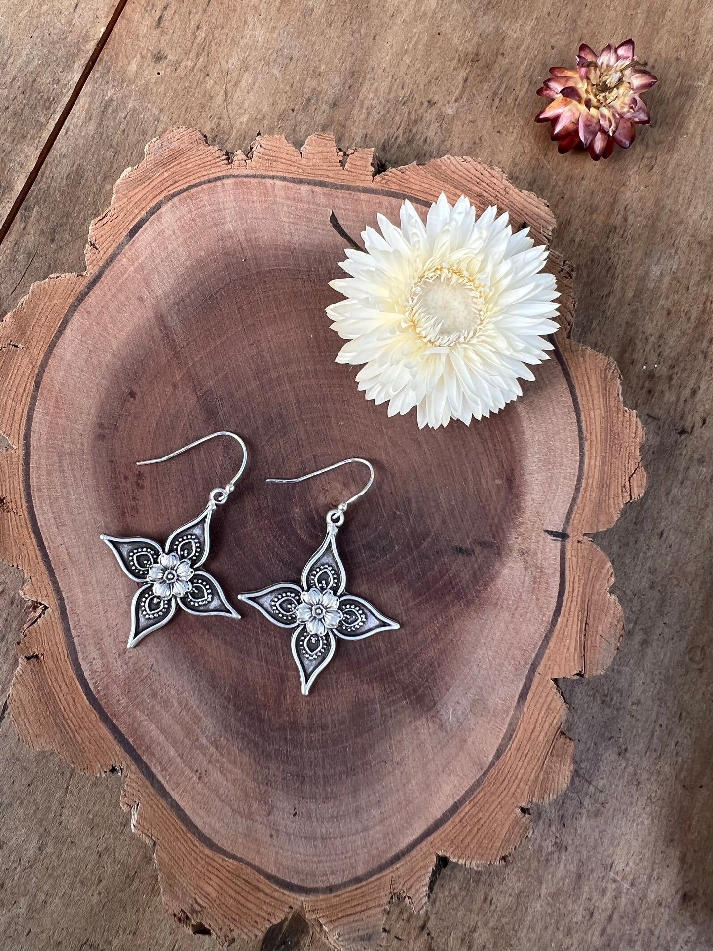 Turkish silver star earrings