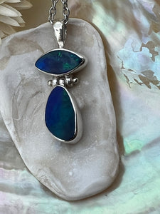 Silver opal pendant